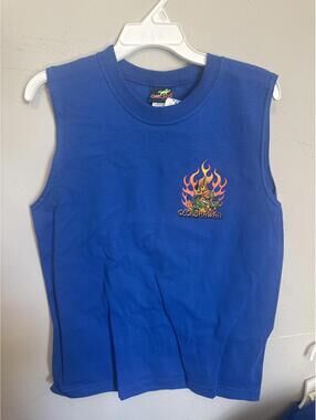 Gecko Hawaii Blue Sleeveless Graphic Tank Top